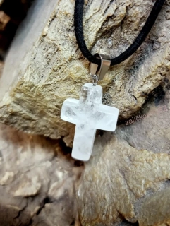 Přívěsek křížek křišťál, 2,5 cm